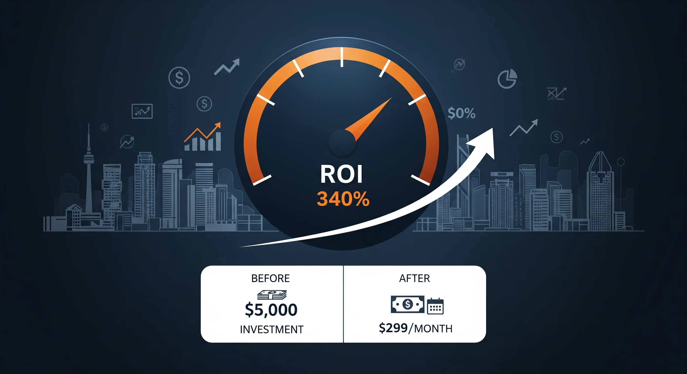 Cost comparison chart between AI website builders and traditional web agencies for Canadian businesses